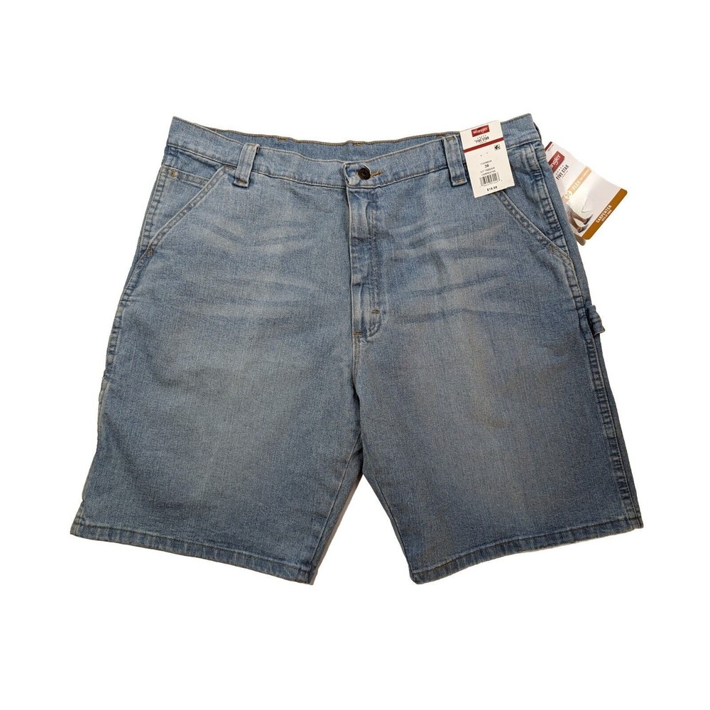 Wrangler Flex Comfort Carpenter Denim Jean Shorts, Men's Size 38, 10" Inseam NEW
